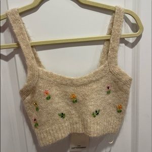 zara knit cropped tank